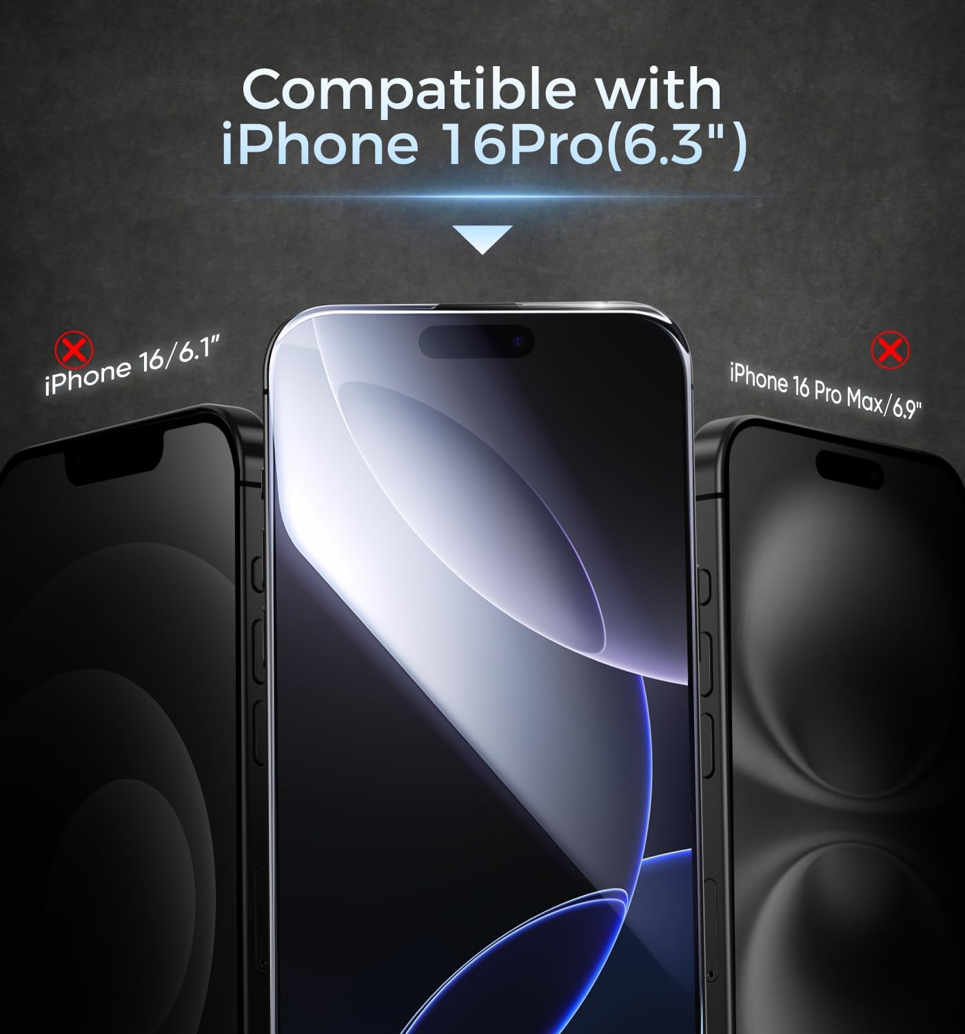 3Rd Gen Upgraded for Iphone 16 Pro Screen Protector 6.3 Inch, HD Clear, Shatterproof Tempered Film, Auto Dust-Elimination, Bubble Free, Easy Installation, 2 Pack