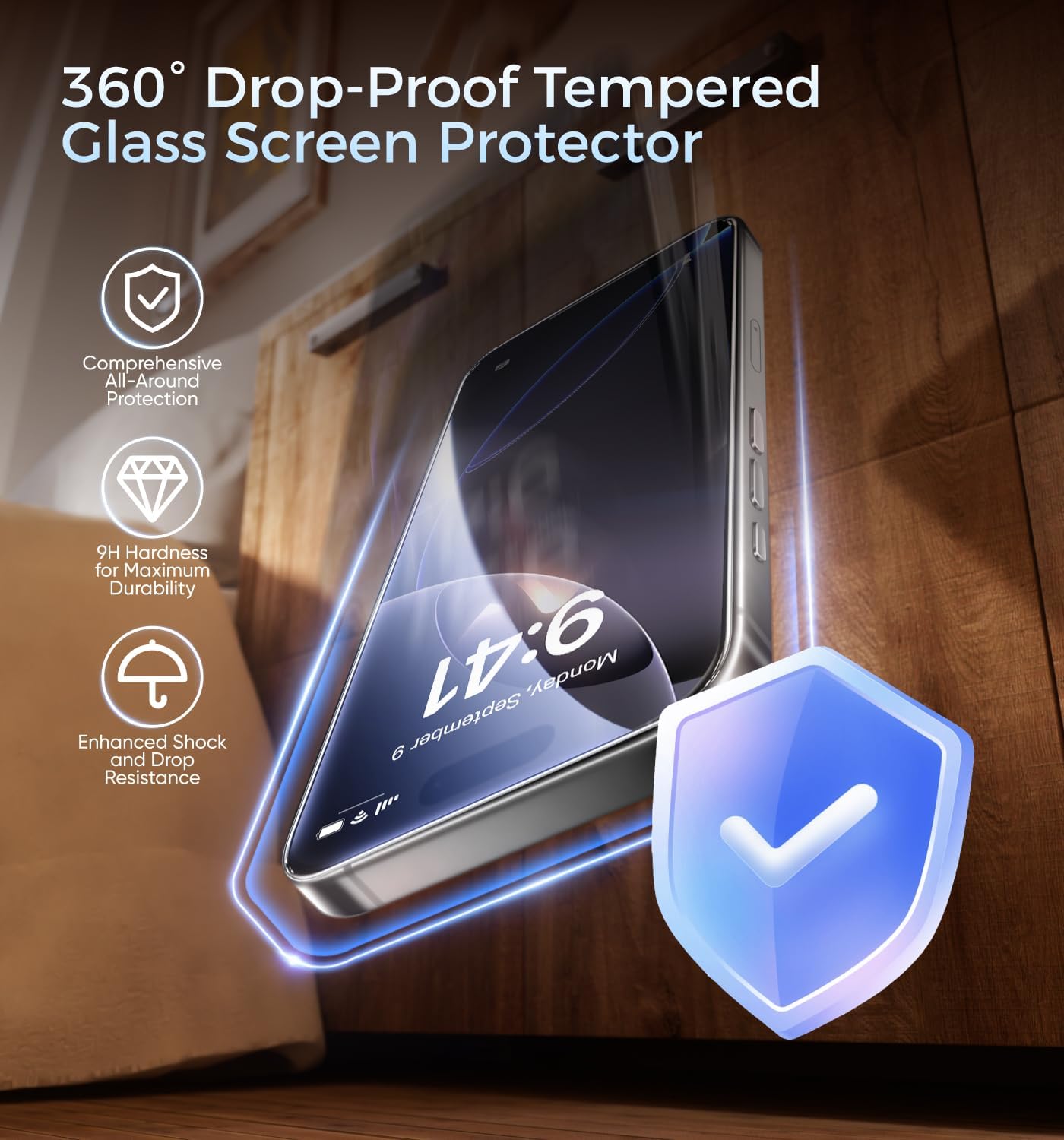 3Rd Gen Upgraded for Iphone 16 Pro Screen Protector 6.3 Inch, HD Clear, Shatterproof Tempered Film, Auto Dust-Elimination, Bubble Free, Easy Installation, 2 Pack