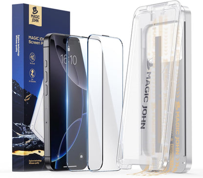 iPhone 16 Pro Screen Protector [3rd Gen] 6.3" - 2 Pack | Auto Dust Removal, Bubble-Free, HD Clear Tempered Glass